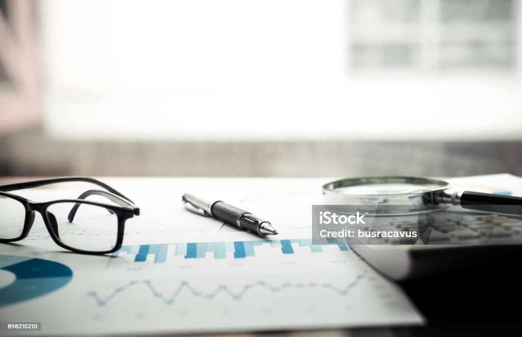 Financial concepts, analysis, planning Financial graph analysis Finance Stock Photo