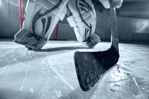 istock Ice hockey goalkeeper protects the goal 898211146