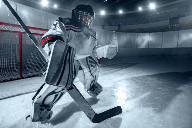 istock Ice hockey goalkeeper protects the goal 898211162