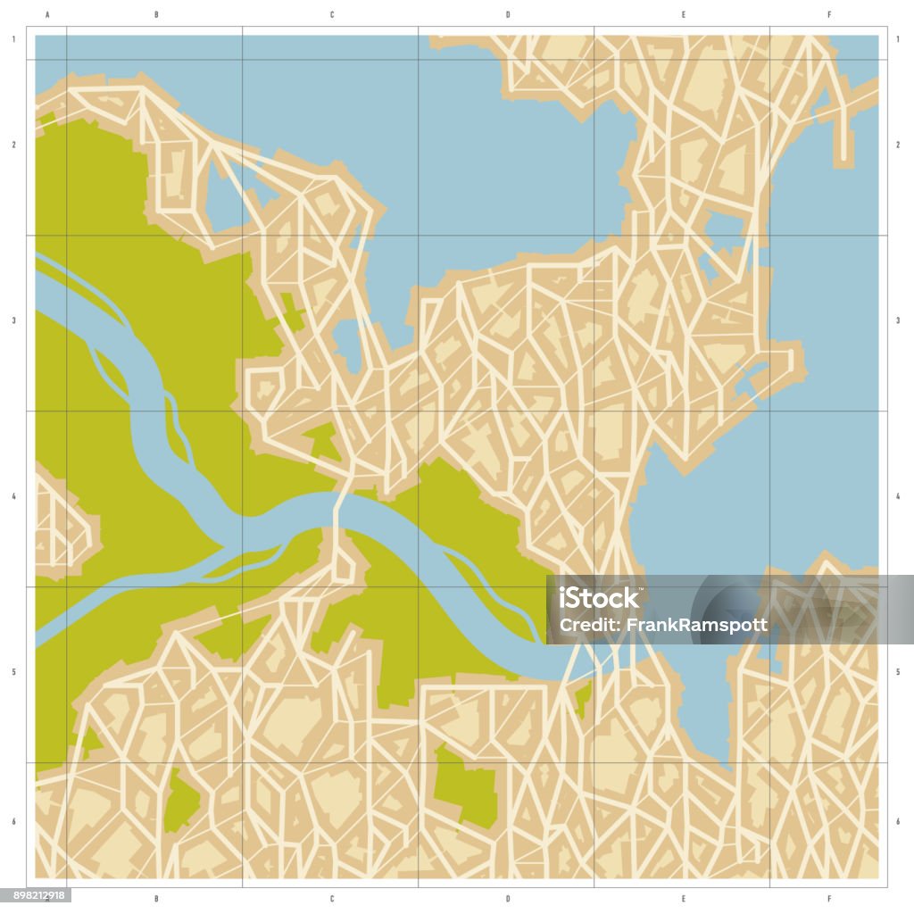 Square Generic Mini Map Generic Street Map Square Stock Illustration - Download Image Now ...