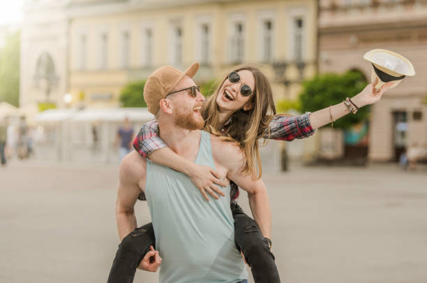 istock Young couple having fun in the city 898215100