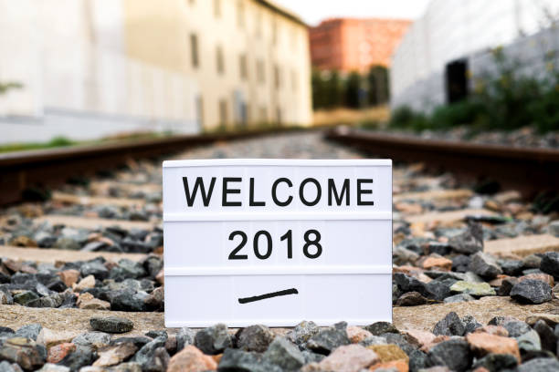 istock text welcome 2018 in a lightbox on the railway 898219846
