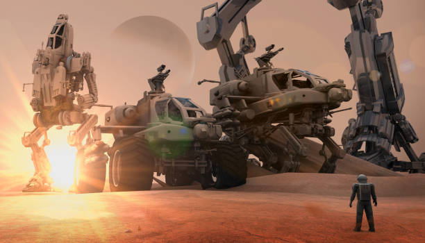 super army on the mars - military us military tank land vehicle imagens e fotografias de stock