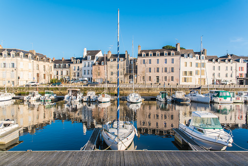 Houses and boats in the port of Vannes