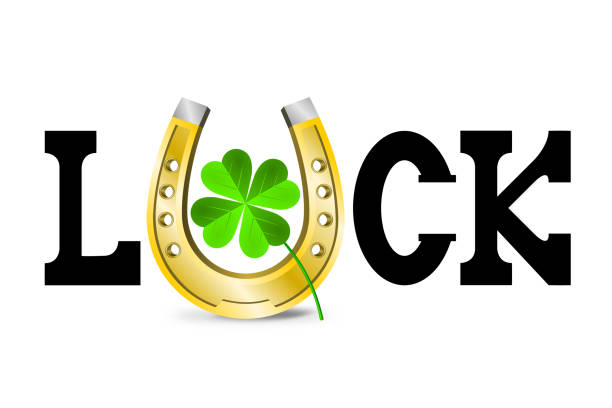 istock Luck illustration with horseshoe and clover/ shamrock 898227904