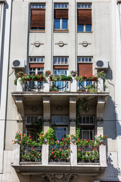 istock Windows of Building facade balcony Belgrade 898229466