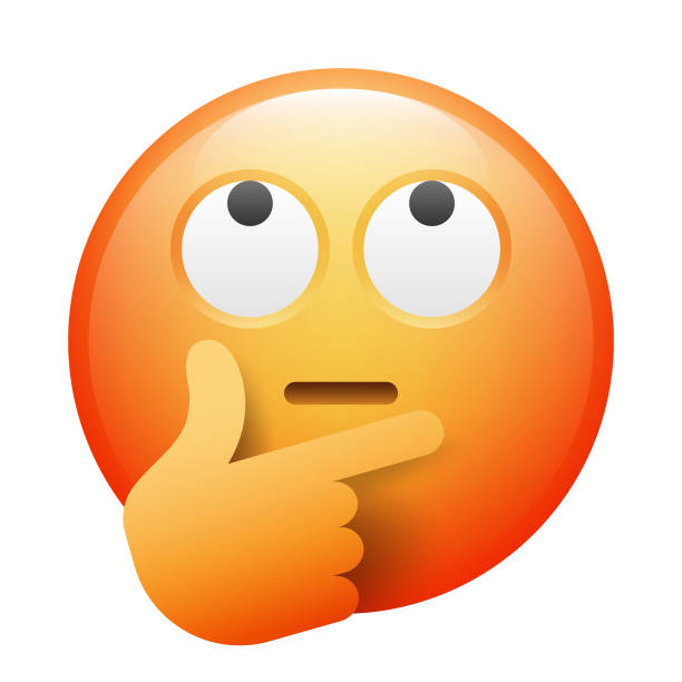 Realistic emoji Vector illustration of a cute and realistic emoji flat thinking emoji stock illustrations