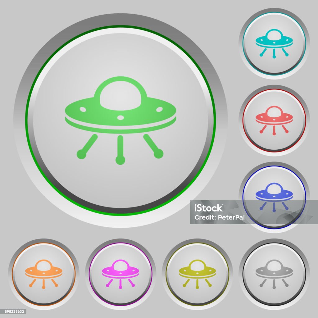 Alien Buttons Ufo Push Buttons Stock Illustration - Download Image Now - Alien ...