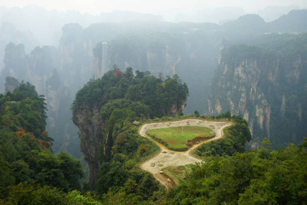 Air garden of Wulingyuan Scenic and Historic Interest Area of the world heritage in China. stock photo