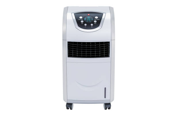 istock Portable Air Conditioner closeup, 3D rendering isolated on white background 898247530