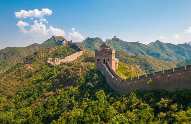 Jinshangling Great Wall in China Landscape over the infinite Great Wall construction in the site of Jinshangling near the city of Beijing, China. badaling stock pictures, royalty-free photos & images