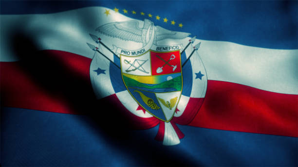 istock Panama flag blowing in the wind 898252026