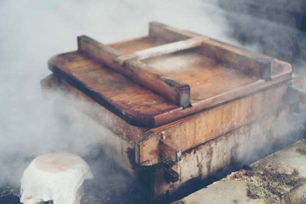 istock Dessert with natural hot steam in Japan. 898252924