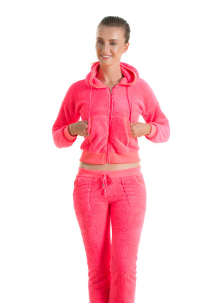 istock Beautiful young smiling woman in tracksuit. 898257986