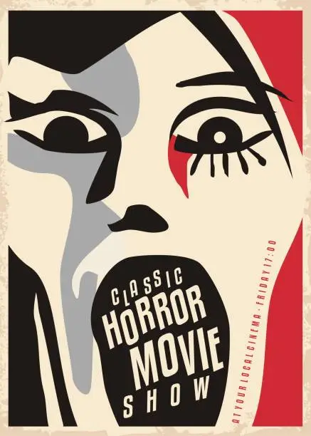 Vector illustration of Horror movies poster design