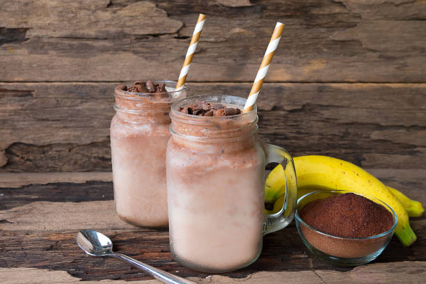 istock Banana and chocolate, smoothie milk 898262106