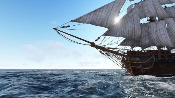 istock Sailboat at sea on a sunny day 3d illustration 898266226