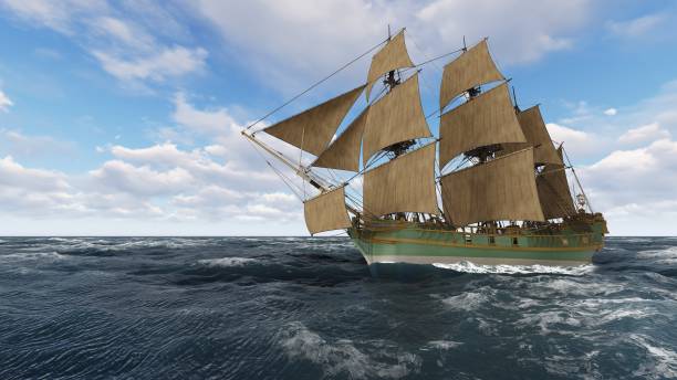 istock Sailboat at sea on a sunny day 3d illustration 898266548