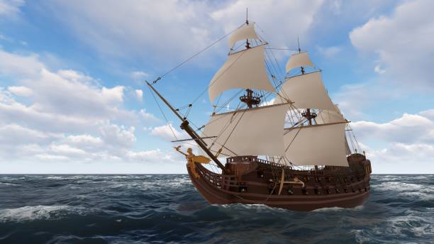istock Sailboat at sea on a sunny day 3d illustration 898266666