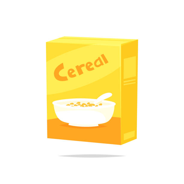 ilustrações, clipart, desenhos animados e ícones de vetor de caixa de cereal - flakes