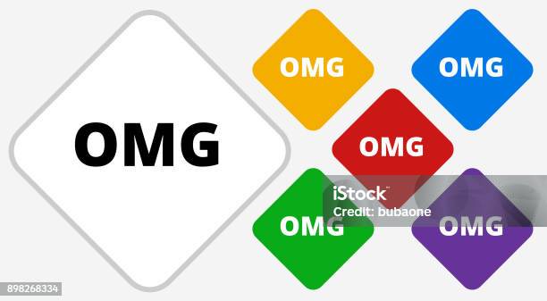 Omg Color Diamond Vector Icon Stock Illustration - Download Image Now - Black Color, Brand Name Online Messaging Platform, Communication
