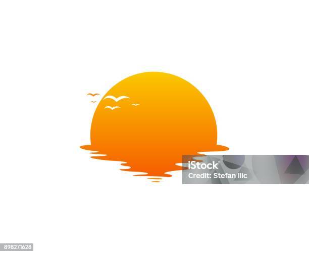 Ilustración de Icono De Sol y más Vectores Libres de Derechos de Puesta de sol - Puesta de sol, Logotipo, Sol