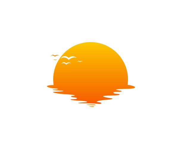 ilustrações, clipart, desenhos animados e ícones de ícone de sol - sunset