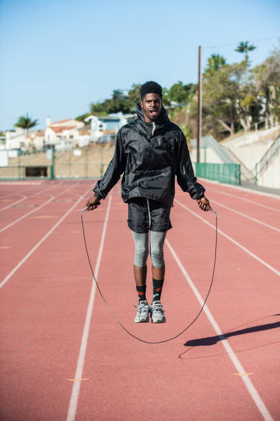 istock Warm up with jump rope 898274254