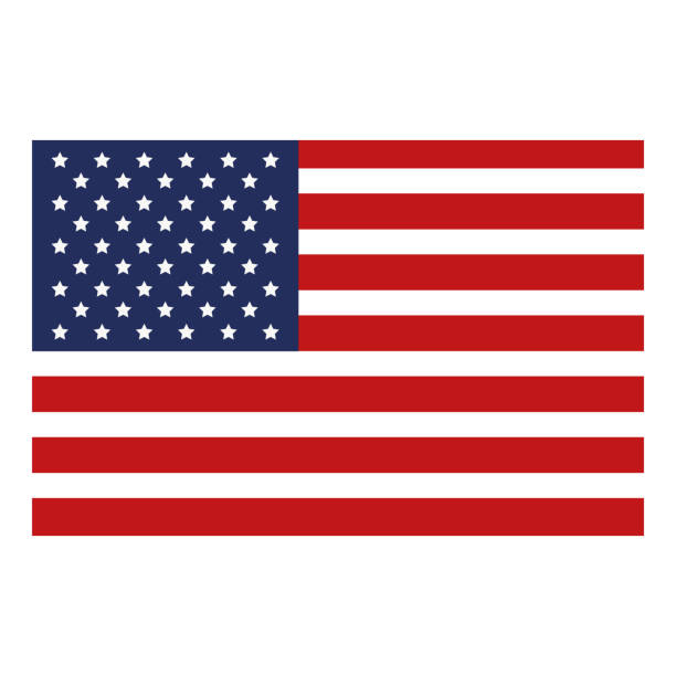 ilustrações de stock, clip art, desenhos animados e ícones de usa flag isolated icon - government flag american culture technology