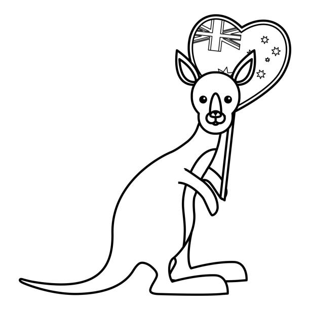 ilustrações, clipart, desenhos animados e ícones de canguru vector 23alan - wallaby kangaroo australian culture australia