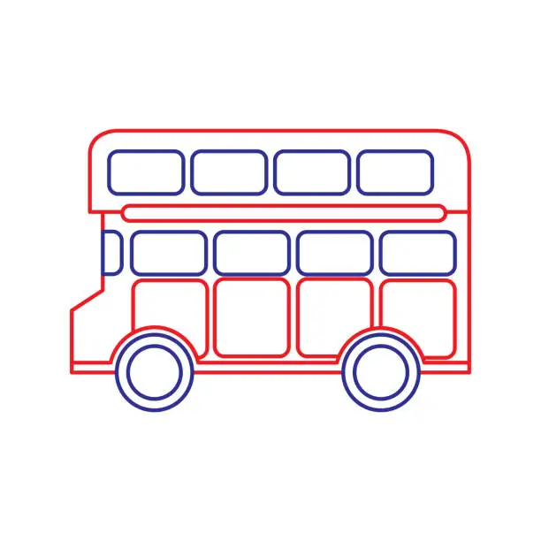 Vector illustration of bus double deck icon image