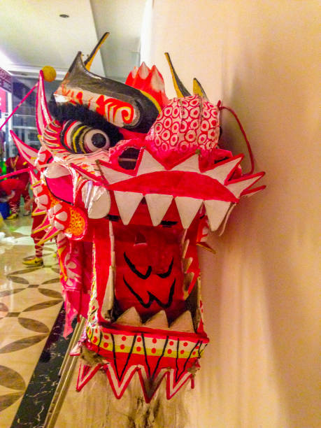 istock Dragon figure for circus dance show - preparation 898277672