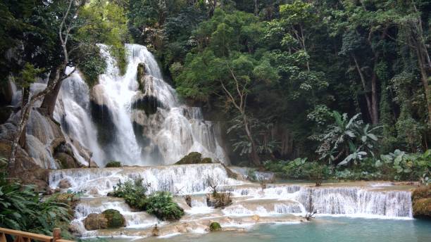 istock Refreshing Kuang Si waterfall, Luang Prabang, Laos 898278428