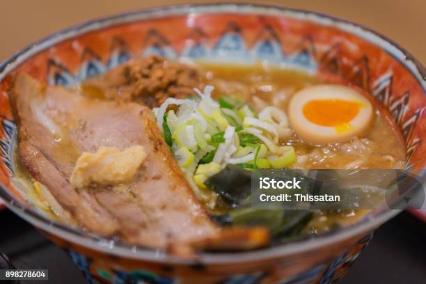 Closeup View Ofo Remen On The Table Japanese Food Stock Photo - Download Image Now - Ramen Noodles, Salt - Seasoning, Asia