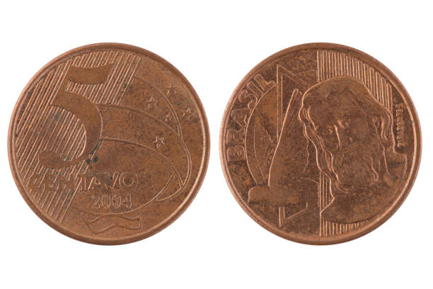 istock Five Brazilian centavos coin 898281356