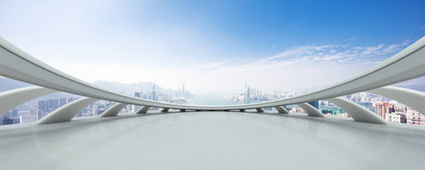 istock empty marble floor with cityscape of modern city 898282598