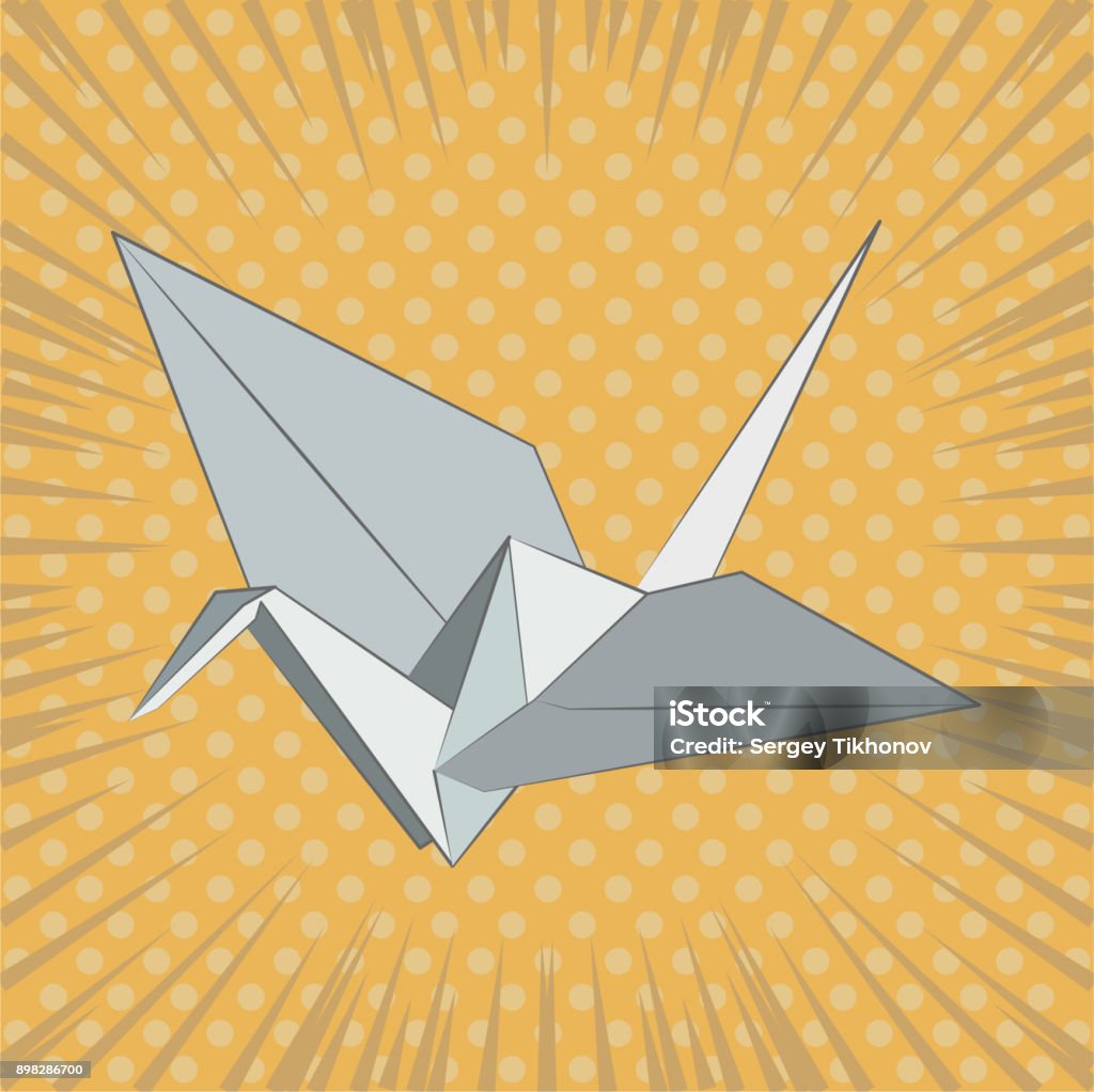 Origami crane vector illustration on retro background Origami crane vector illustration on retro background. Vintage Paper stock vector