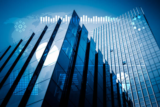 istock Variety of icons with modern building background 898290888