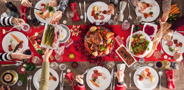 istock Christmas new year dinner group concept 898291600
