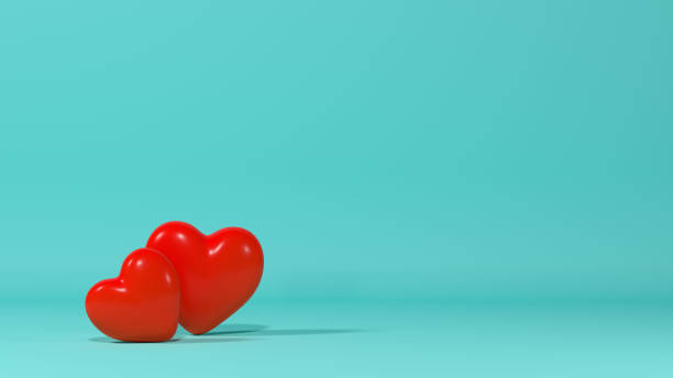 兩顆心一起相愛的日子背景圖片愛日3d 渲染幸福情人節圖片複製空間 - cherry valentine 個照片及圖片檔