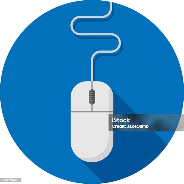 Computer Mouse Icon Flat Stock Illustration - Download Image Now - Computer Mouse, Computer, Laptop