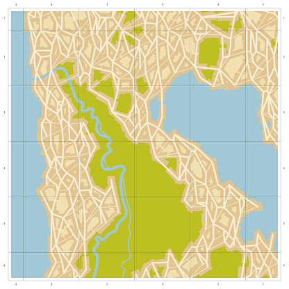 Streetmap Basic Generic Street Map Square Stock Illustration - Download Image Now ...