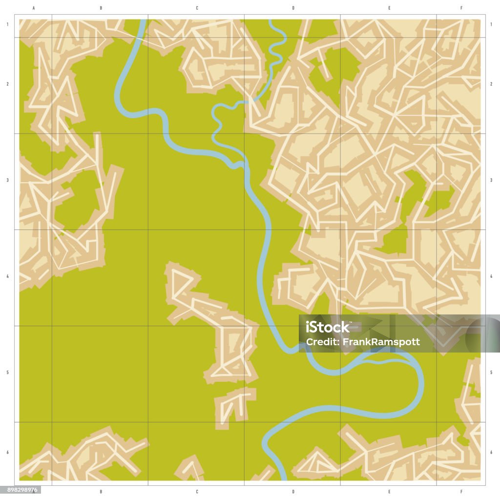 Streetmap Basic Generic Street Map Square Stock Illustration - Download Image Now ...