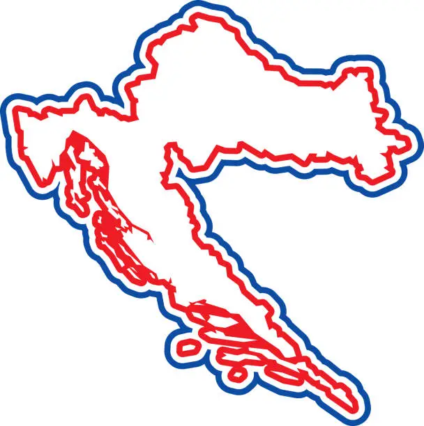 Vector illustration of Croatia Outline