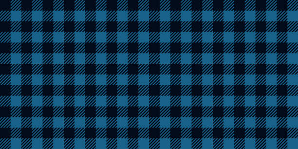 Cerulean Lumberjack Buffalo Plaid Seamless Pattern Cerulean lumberjack buffalo plaid seamless background pattern. buffalo check stock illustrations