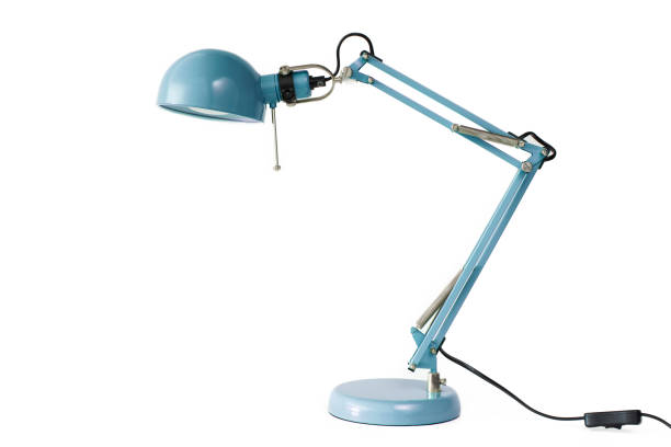 istock Blue desk lamp isolated on white background 898303730