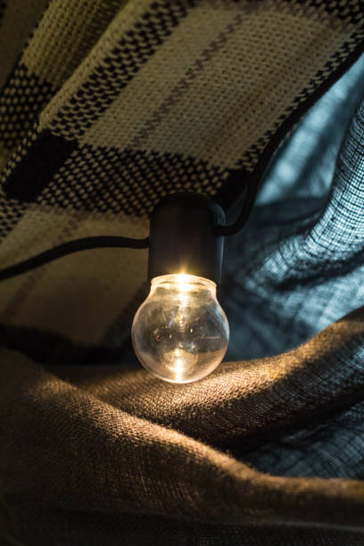 istock Close up light chain decoration with fabric background 898304004