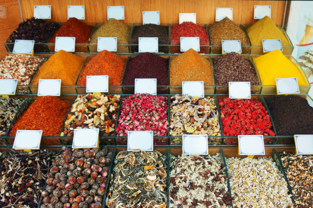 istock Oriental spices and tea in the eastern bazaar 898307332