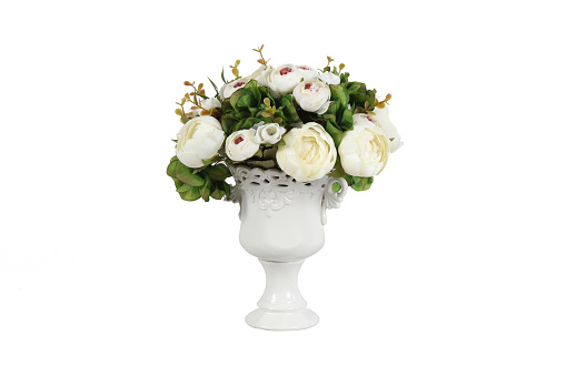 Flowers in a White Porcelain Vase