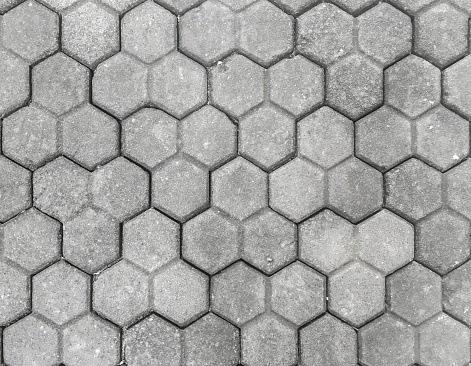 Hexagon paving stone textured
